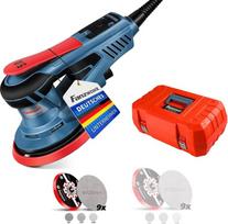 „FANZWORK“ bešepetėlio ekscentrinis šlifuoklis HG0024, 350 W / 5 mm eiga (125/150 mm rinkinys) | Su nešiojimo dėklu, 5 mm šlifavimo eiga, 7 pakopų greičio reguliavimas, 2 sekundžių greitasis sustabdymas, 18 šlifavimo tinklelių