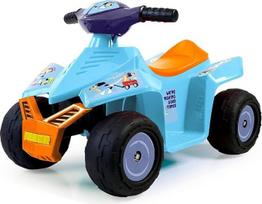 „FEBER Racy Bluey Quad“ 6 V elektrinis automobilis berniukams ir mergaitėms nuo 18 mėnesių iki 3 metų su akceleratoriaus pedalu, dideliais ratais, užtikrinančiais stabilumą, iki 40 minučių baterijos veikimo trukme, į komplektą įeina įkroviklis