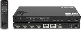 „FeinTech AX341“ HDMI 2.1 eARC skirstytuvas-komutatorius su 4 įėjimais ir 2 išėjimais bei garso išvedimo funkcija (eARC garso juosta, „Toslink“ ir AUX), 8K 60 Hz, 4K 120 Hz, vaizdo raiškos mažinimo funkcija