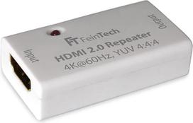 „Feintech“ VMR00100 HDMI 2.0 signalo kartotuvas-stiprintuvas, palaikantis 4K HDR, kabeliui iki 50 m ilgio, baltas