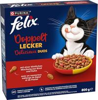 „Felix Double Delicious“ sausas kačių ėdalas su jautiena, vištiena ir daugybe burokėlių, 5 vnt. pakuotė (5 x 800 g) | Sausas kačių ėdalas