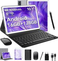 „FEONAL“ „Android“ planšetinis kompiuteris, 10 colių, 16GB RAM + 128GB ROM (1 TB TF), 5G „Wi-Fi“ planšetinis kompiuteris su klaviatūra, pele, rašikliu ir dėklu, MTK8183 aštuonių branduolių procesorius, 8000 mAh baterija, 21 MP kamera, 1080 FHD, „Type-C“