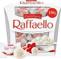 „Ferrero Raffaello“ 150 g – kokosų ir migdolų skanėstas su švelniu grietinėlės kremu | Kokosų ir migdolų saldainiai su sveikais migdolais ir grietinėlės kremu, skirti dovanoti ir dalytis, kaip padėkos dovana ar nedidelė dovanėlė