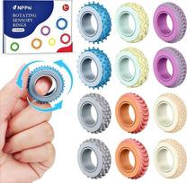 „Fidget Ring“ žaislai suaugusiems ir vaikams, sensorinis „Fidget Spinner“ su 6 tekstūromis, tylus antistresinis žaislas, skirtas nerimo, ADHD ir autizmo atvejais, dėmesio sutelkimo pagalba mokykloje ir biure