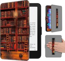 „Fintie“ dėklas su rankine juostele, skirtas 7 colių „Kindle Paperwhite“ (12-osios kartos) ir „Kindle Colorsoft“ / „Paperwhite Signature Edition 2025/2024“ modeliams, lengvas dėklas su automatinio miego / pažadinimo funkcija, „The Library“ | „Kindle Color