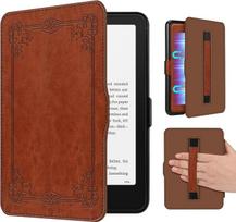 „Fintie“ dėklas su rankine juostele, skirtas 7 colių „Kindle Paperwhite“ (12-osios kartos) | „Kindle Colorsoft Signature Edition 2025/2026“, lengvas dėklas, magnetas gale, automatinis miego/budėjimo režimas, rudos spalvos