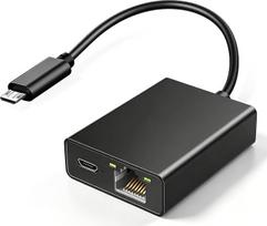 „Fire TV Stick“ skirtas Ethernet adapteris, „Micro USB“ į „RJ45“ Ethernet tinklo adapteris, suderinamas su „4K Fire Stick“, „Chromecast“, „Google Home Mini“ ir kitais srautinio transliavimo TV įrenginiais, palaikantis greitį iki 100Mbps