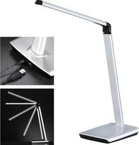 „Fischer & Honsel“ „Bright“ stalo lempa, sidabro spalvos, USB, ilgis: 20,00 cm, plotis: 16,00 cm, aukštis: 79,00 cm, sieninis pratęsimas: 37,00 cm, CCT, 5 pakopų apšvietimo reguliatorius, 1x LED 9,0 W 3000/3500/4000000000000 5000 / 6500 K|1100 lm|EEG: F|5