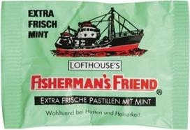 „Fisherman's Friend“ mėtų saldainiai | Dėžutė su 24 maišeliais | Mėtų ir mentolio skonio | Su cukrumi | Šviežiam kvapui