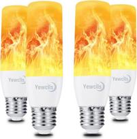 „Flame“ lemputė E27/E26 su liepsnos efektu, mirguliuojantis šviesos efektas, 3,5 W LED lauko lemputė su mirguliuojančia šviesa, skirta Helovinui, namams, sodui, barui, vakarėliui, vestuvėms, restoranui ir Valentino dienos dekoracijoms (4 vnt. rinkinys)