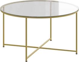„Flash Furniture“ „Greenwich“ kolekcijos modernus metalinis kavos staliukas su kryžminiu rėmu, skaidrus/šlifuoto aukso spalvos, 1 vnt.