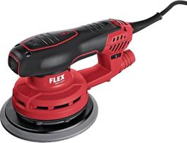 „Flex 230/CEE“ orbitinis šlifuoklis ORE 5-150 EC komplektas (šlifavimo staklės su dėklu ir priedais, 400 W, 5 mm tvirtinimo anga, šlifavimo disko skersmuo 150 mm, šlifuoklis su tvirtinimo elementu) 486817, raudonas