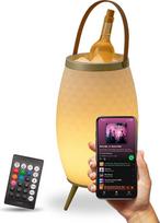 „FlinQ“ nešiojamas „Bluetooth“ garsiakalbis su LED lempa „Bali“ – baltas – XL | Su vyno aušintuvu – „Bluetooth“ garsiakalbis – atsparus purslams – skirtas naudoti patalpose ir lauke
