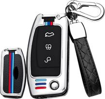 „Flip Key“ automobilio raktų dėklas, tinkantis „Ford“ automobiliams. Silikoninis ir cinko lydinio apsauginis raktų dėklas, skirtas „Ford Fiesta“, „Focus“, „Galaxy“, „Fusion“, „S-Max“, „Kuga“ ir „Ecosport“ modeliams su nuotolinio valdymo pultu (3 mygtukai)