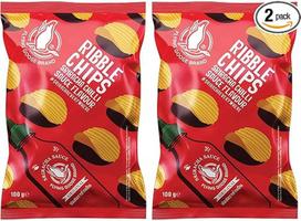 „Flying Goose Ribble Chips Sriracha Chilli“ – traškūs aštrūs bulvių traškučiai su tajų „Sriracha“ čili padažo skoniu – 1 x 100 g pavienė pakuotė (2 vnt. rinkinys)