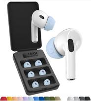 „Foam Masters“ atminties putų ausų kamštukai, skirti „AirPods Pro“ 1-osios ir 2-osios kartos ausinėms, 3 poros, „Black Magic“ versija 6.0, patogūs, saugūs, su patobulintu triukšmo slopinimu, atsarginiai ausų kamštukai, šviesiai mėlyni, S/M/L dydžių