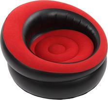 „Fockety“ pripučiama kėdė, ergonomiška pripučiama sofa, „Air Lazy“ sofa, greitai pripučiama ir nepraleidžianti oro, pripučiama poilsio kėdė su flokuotu paviršiumi, skirta sodui ir kempingui (raudona)