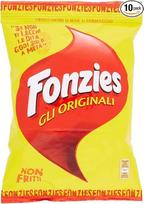 „Fonzies“ kukurūzų užkandis su sūriu, 100 g, sūrio traškučiai su kukurūzais, Italijos užkandis, 10 vnt. pakuotė