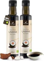 „FOODIN“ ekologiškas „Coco Aminos“ pagardų padažas – švelnus „umami“ padažas su subtilaus saldumo natūralia sojos padažų alternatyva, tinkamas veganams, be glitimo – (2 x 250 ml)