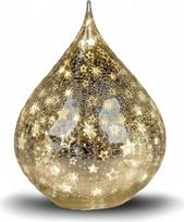 „Formano“ LED dekoratyvinės „Drop Stars“ sidabrinės 21 cm stiklinės lemputės su „crackle“ efektu ir laikmačiu (6 val. įjungta / 18 val. išjungta) – baterijomis maitinamas nuotaikos apšvietimas žiemai ir Kalėdoms, dekoratyvinis apšvietimas jaukiam namui