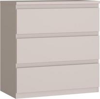 „Forte Lisson“ komoda 70 80, moderni minimalistinė komoda su 3 stalčiais, pagaminta iš medžio kompozito, kašmyro smėlio spalvos, 77,2 cm pločio x 79,8 cm aukščio x 42,2 cm gylio