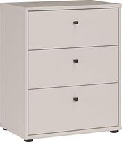 „Forte TEMPRA2“ komoda 50 60, moderni komoda su 3 stalčiais, tvirta medžio plaušo plokštė, „Kashmir Beige“ spalva, 54 cm pločio x 66,3 cm aukščio x 34,8 cm gylio