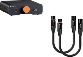„Fosi Audio“ ZA3 stereo/mono Hi-Fi stiprintuvas ir 1 pėdos ilgio XLR kabelis, 2 kabelių rinkinys