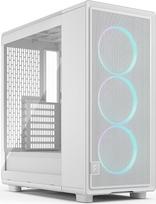 „Fractal Design Epoch White RGB“ – skaidrus grūdinto stiklo šoninis skydelis – žaidimų kompiuterio korpusas – tinklinis priekinis skydelis – komplekte trys „Momentum 12 RGB“ ventiliatoriai – erdvus vidus – suderinamas su ATX/mATX/ITX plokštėmis