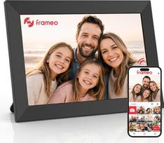 „Frameo“ skaitmeninė nuotraukų rėmelė su „Wi-Fi“ VESWWE, 10,1 colio, 1280x800 raiškos IPS jutiklinis ekranas, integruota 32GB atminties, automatinis vaizdo pasukimas, leidžiantis iškart peržiūrėti nuotraukas ir vaizdo įrašus, juodos spalvos