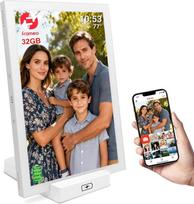 „Frameo“ skaitmeninė nuotraukų rėmelė, 10,1 colio, su „Wi-Fi“, 5000 mAh baterija ir belaidžio įkrovimo stotele, 32GB atminties, HD IPS jutikliniu ekranu, automatiniu pasukimu, greitu nuotraukų ir vaizdo įrašų dalijimusi per „Frameo“ programėlę – Tai