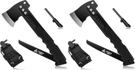 „Freelander Sharp Axe“ 5-in-1 kempingo kirvis su pjūklu, dėklu ir švilpuku (2 vnt. rinkinys)