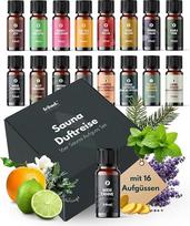„frihed.®“ pirties aromatų rinkinys – 16 pirties aromatų degustacijos rinkinys 10 ml stikliniuose buteliukuose – labai koncentruoti aromatai – pirties aromatai, kuriuos verta atrasti – dovanų rinkinys moterims ir vyrams – pagaminta Lüneburge