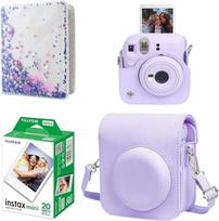 „Fuji Instax Mini“ pradedančiųjų rinkinys su momentinės fotografijos juosta (12 nuotraukų), dirbtinės odos dėklu ir 64 kišenėmis