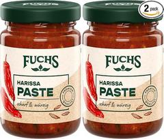 „Fuchs Spices“ – „Harissa“ pasta | Aštrus prieskonių mišinys su natūraliais ingredientais, kurio sudėtyje yra 24,5 % čili pipirų | Puikiai tinka kuskusui ir sriuboms | 100 g uždaromame stiklainyje (2 vnt. pakuotė)