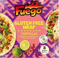 „Fuego“ – tortilijos be glitimo | 8 kukurūzų miltų tortilijos, kurių skersmuo 15 cm | Puiki bazė meksikietiškiems patiekalams | Tinka burrito, kesadiloms, enčiladoms ir kt. | 208 g | Puiki bazė meksikietiškiems patiekalams | Tinka burrito, kesadiloms, enč