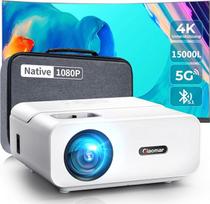 „Full HD 1080P“ projektorius su 5G „Wi-Fi“ ir „Bluetooth“, 4K LED „Mini Home Cinema“ su 300 colių ekranu, suderinamas su „iOS“, „Android“, „TV Stick“, nešiojamaisiais kompiuteriais ir „PS5“ (su maišeliu)