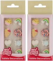 „FunCakes“ cukriniai papuošimai „Sweet Celebrations“: paruošti naudoti tortų dekoravimui, puikiai tinka keksams, muffinams ir kt., valgomieji papuošimai – rinkinys (8 vnt.) (2 pakuotės)