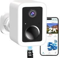 „Funstorm 2K“ lauko stebėjimo kamera su 64 G SD kortele, naktinio matymo funkcija, 5G/2,4 G „Wi-Fi“ | Lauko stebėjimo kamera, lauko „WLAN“ kamera, PIR judesio jutiklis, dvipusis garso ryšys, vietinė saugykla / debesų saugykla, suderinama su „Alexa“
