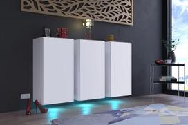 „Furnitech K9“ šiuolaikiniai svetainės, komodos, spintos, bufetai, miegamojo, valgomojo ir svetainės baldai, matiniai (baldai be LED apšvietimo, K9-18M-W2)