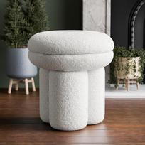 „Furniture of America“ „Rami“ – modernus grybo formos minkštas taburetė, 45,7 cm, su trijų kolonų pjedestalu, makiažo taburetė, nedidelė kojų atrama, skirta miegamajam, svetainei, prieškambariui, smėlio spalvos