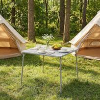 „FurnitureR“ sulankstomas kvadratinis valgomojo stalas, skirtas kortų žaidimams, nešiojamas, 4 asmenims (suaugusiems, paaugliams, berniukams ir mergaitėms), tinka naudoti patalpose ir lauke, 86 x 86 x 71 cm, pilkos spalvos