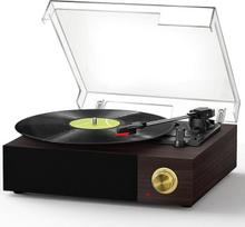 „FYDEE“ senovinio stiliaus vinilo grotuvas su įmontuotais garsiakalbiais, „Bluetooth 5.4“ vinilo grotuvas, 3 greičiai (33/45/78 apsisukimų per minutę) 7/10/12 colių plokštelėms, RCA išėjimas, automatinis sustabdymas