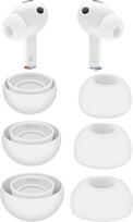 „Galaxy Buds 3 Pro“ SM-R630 ausinės, telpančios į įkrovimo dėklą, silikoninės, plaunamos, su triukšmo izoliacija, S/M/L dydžių, 3 poros, baltos spalvos