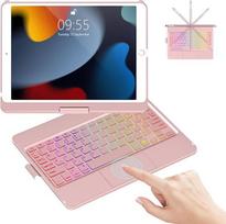 „GAOJIE“ klaviatūros dėklas „iPad 9/8/7“ su 360° jutikliniu pultu ir 7 spalvų apšvietimu