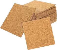 „GARVALON“ kamštinės plokštės, kurias galima supjaustyti, atsparios karščiui iki 40, lipnios, kvadratinės, 10x10 cm, pagamintos iš kamštienos, su lipnia nugarėle, skirtos naudoti kaip padėkliukai ir namų dekoracija