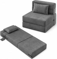 „GarveeLife“ erdvę taupantis 2 vnt. „Cloud-Fold“ sofos-gultų fotelių rinkinys – 4-in-1 sulankstoma sofa-gulta ir poilsio krėslas – universalus kaip sofa ir svečių lova – patogi putų užpildyta konstrukcija, skirta mažai svetainei ar svečių kambariui