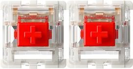 „Gateron G Red Pro“ jungikliai, iš anksto sutepti, 3 kontaktų, RGB SMD, linijiniai, skirti mechaninėms žaidimų klaviatūroms (72 vnt. pakuotė, raudoni)