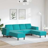 „Gecheer“ sofų komplektas „Türkis Samt“ – moderni minkšta sofa, skirta svetainei, miegamajam ir žaidimų kambariui 3335130