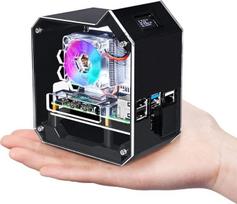 „GeeekPi“ „Raspberry Pi“ mini bokštelio tipo NAS rinkinys, „Raspberry Pi“ „Ice Tower“ aušintuvas su PWM RGB ventiliatoriumi, M.2 SATA SSD plėtimo plokštė, GPIO 1 į 2 plėtimo plokštė, skirta „Raspberry Pi 4“ modelio B versijai su 8GB, 4GB, 2GB arba 1GB