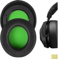 „Geekria QuickFit Protein“ odiniai ausinių pagalvėlių pakaitalai, skirti „Razer Kraken Pro V2“, „7.1 V2“, „7.1 Chroma V2“, „Kraken Pro V2 Pewdiepie/Stormtrooper Edition“ ausinėms, ausinių kaušeliams (juodos/žalios spalvos)